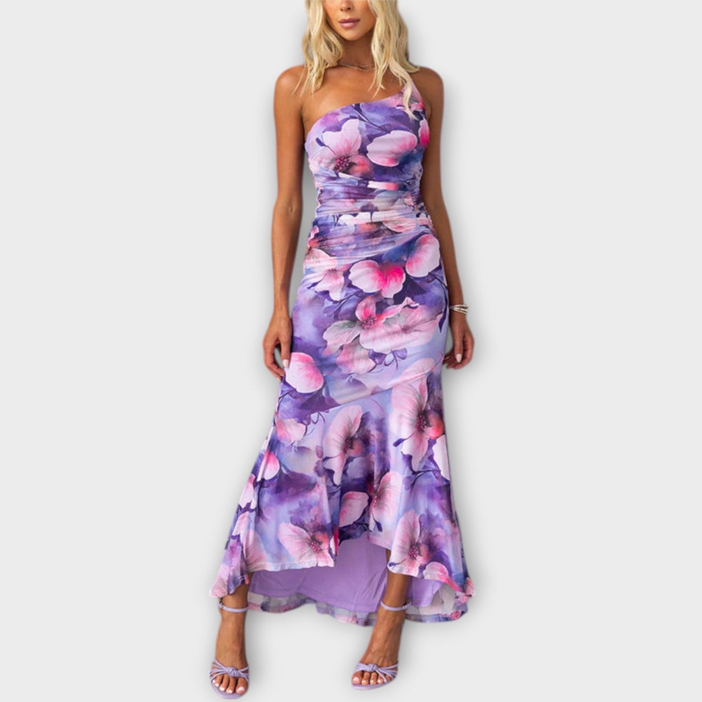 Pia - Maxi Dress with Asymmetric Gathering
