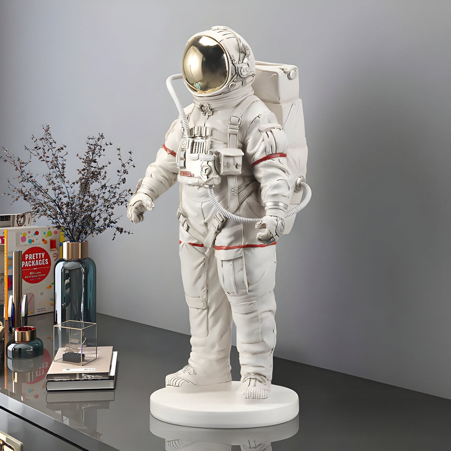 Kleine Wolke Weiße Raum-Astronaut Stehende Skulptur - 58 cm