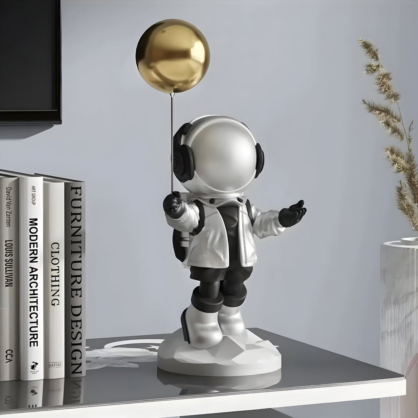 Kleine Lunar Silver Astronaut Ballonfigur - 42 cm