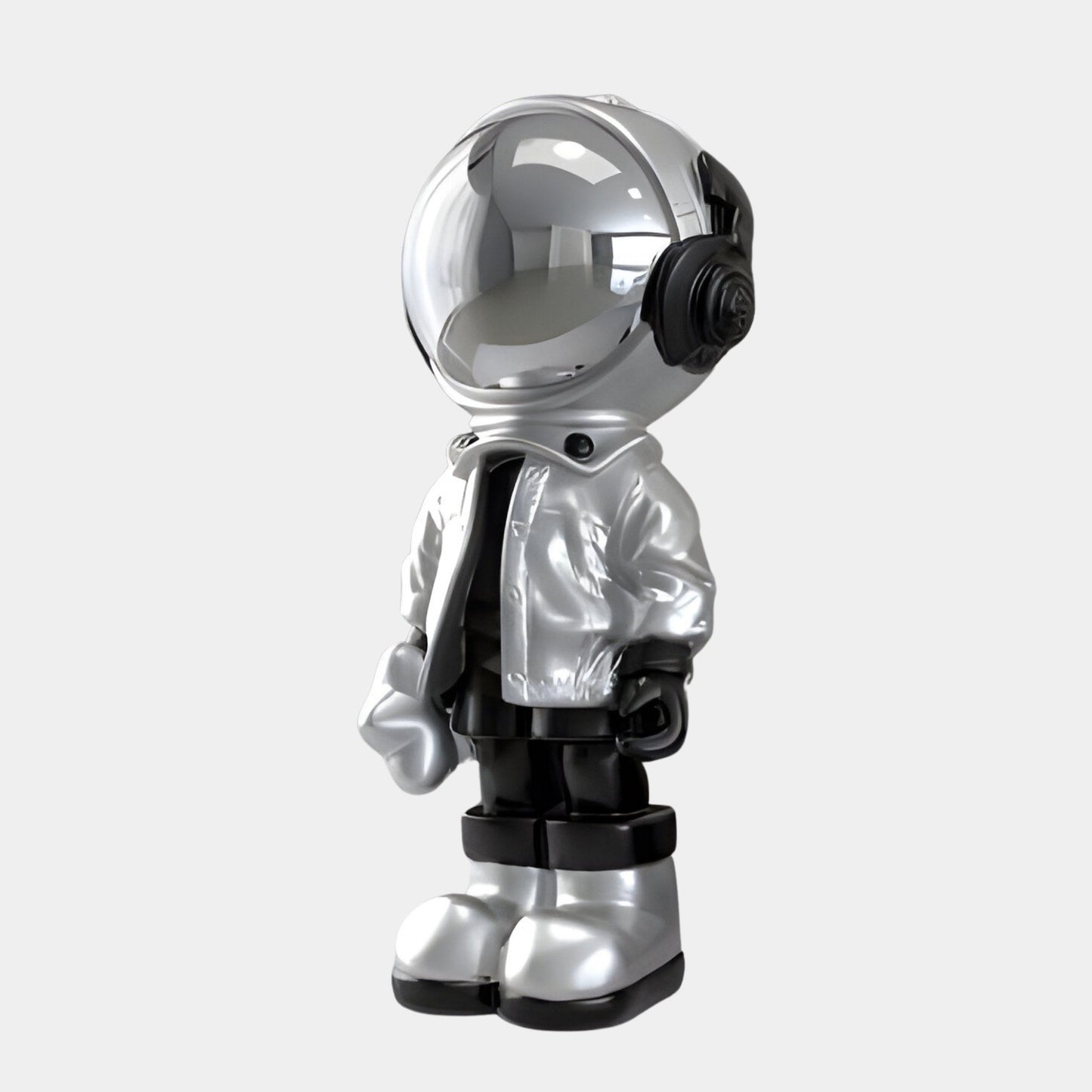 Kleine Lunar Silver Astronaut Beats Skulptur - 70cm