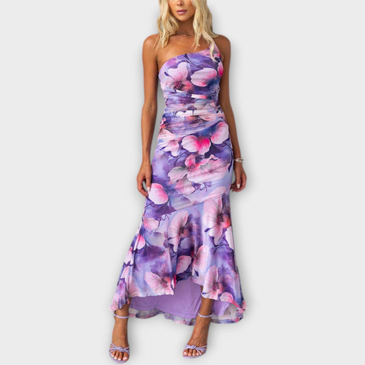Pia - Maxi Dress with Asymmetric Gathering