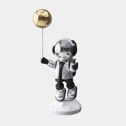 Kleine Lunar Silber Astronaut Ballon Skulptur - 55cm
