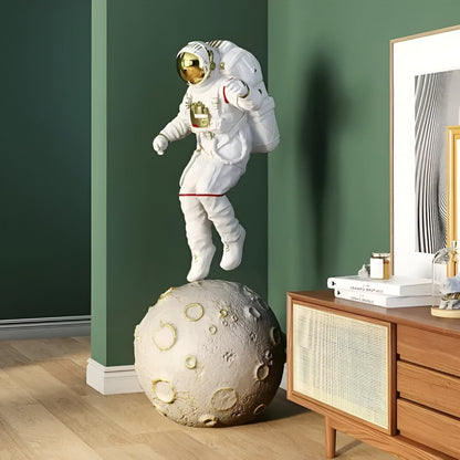 Große Weiße Raum-Astronaut Mond-Explorer Skulptur - 130cm