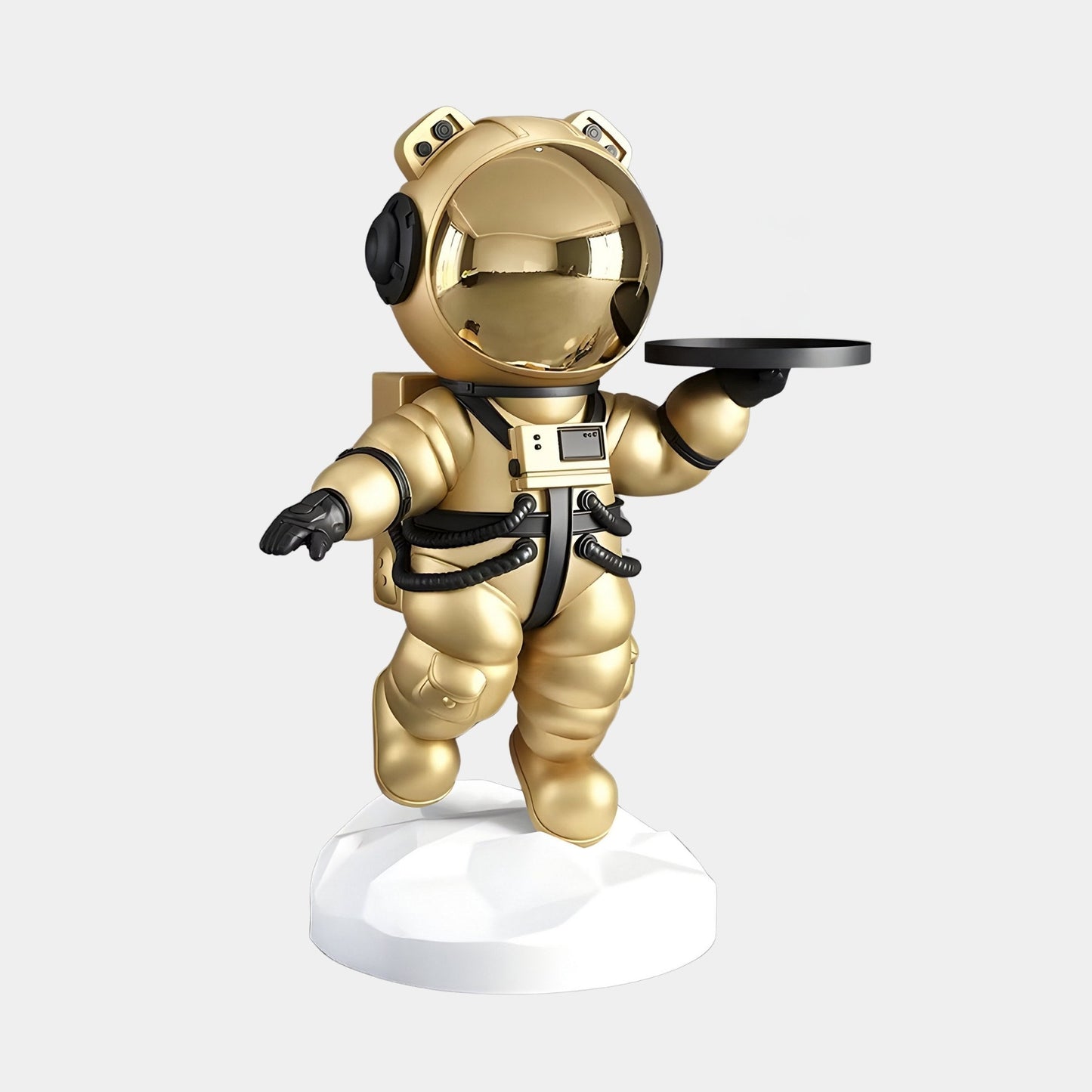 Mittlere himmlische goldene Astronauten-Bären-Butler-Skulptur - 90 cm