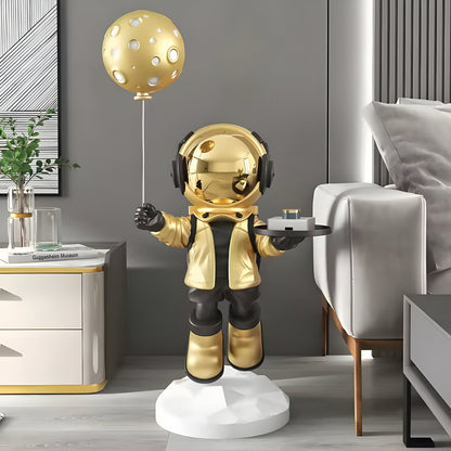 Mittlere himmlische goldene Astronauten-Butler-Luftballon-Skulptur - 110 cm