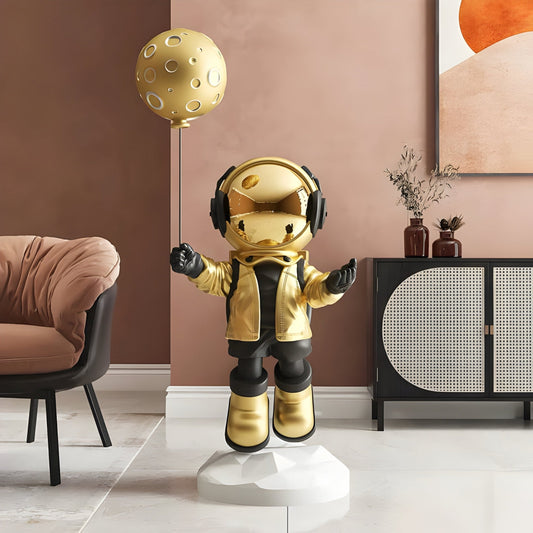 Mittlere himmlische Gold-Astronauten-Mondballonskulptur - 110 cm