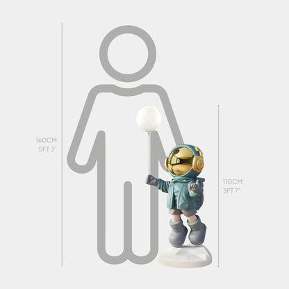 Mittlere Galaktisch Blaue Astronauten Leuchtballon Skulptur - 110cm