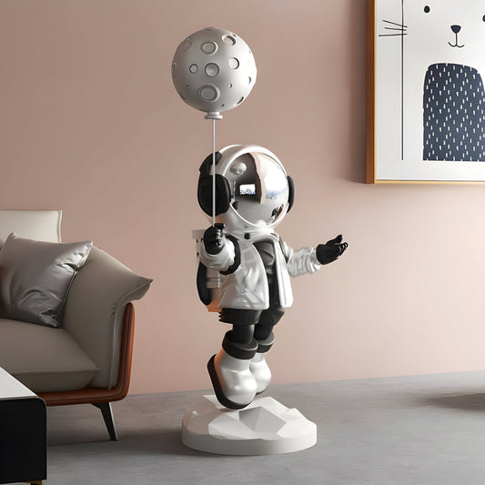 Mittlere Lunar Silber Astronaut Mond Ballon Skulptur - 110 cm