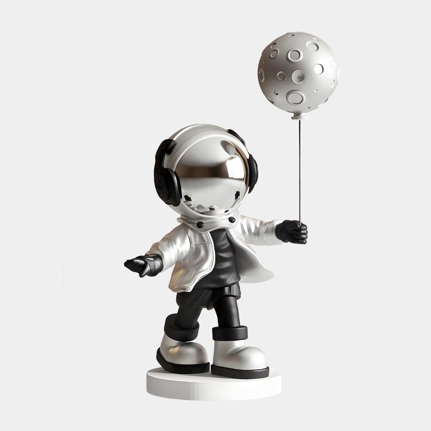 Mittlere Lunar Silber Astronaut Mond Ballon Skulptur - 96cm