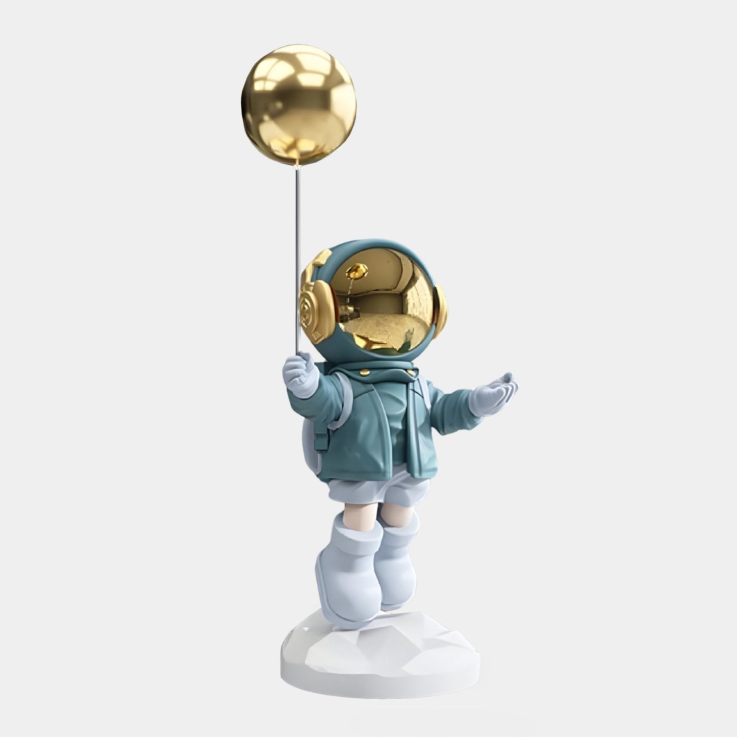 Kleine Galaktische Blaue Astronautenballonskulptur - 55 cm