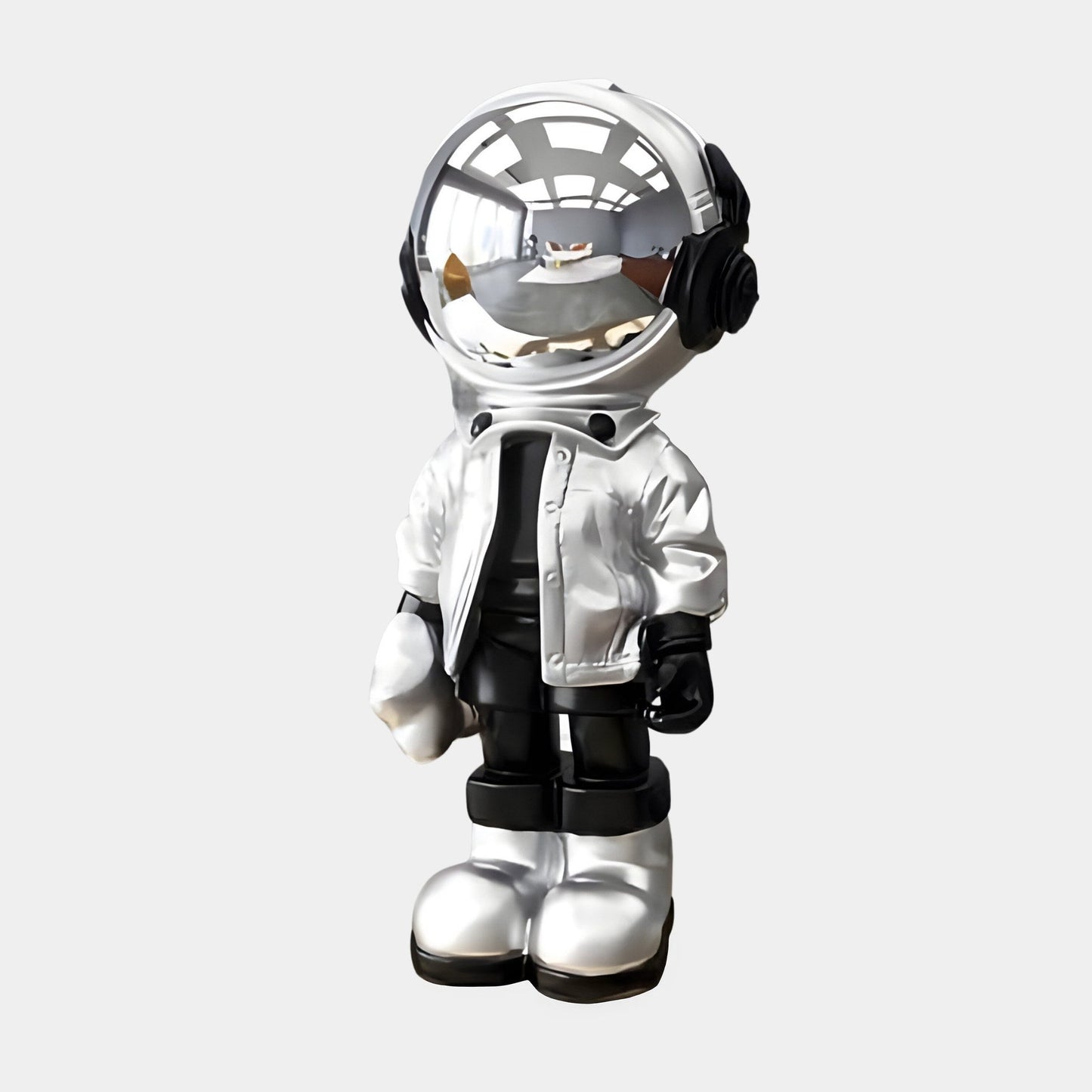 Kleine Lunar Silver Astronaut Beats Figur - 36 cm
