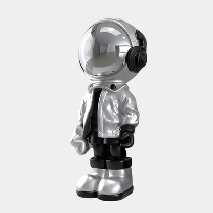 Kleine Lunar Silver Astronaut Beats Skulptur - 70cm