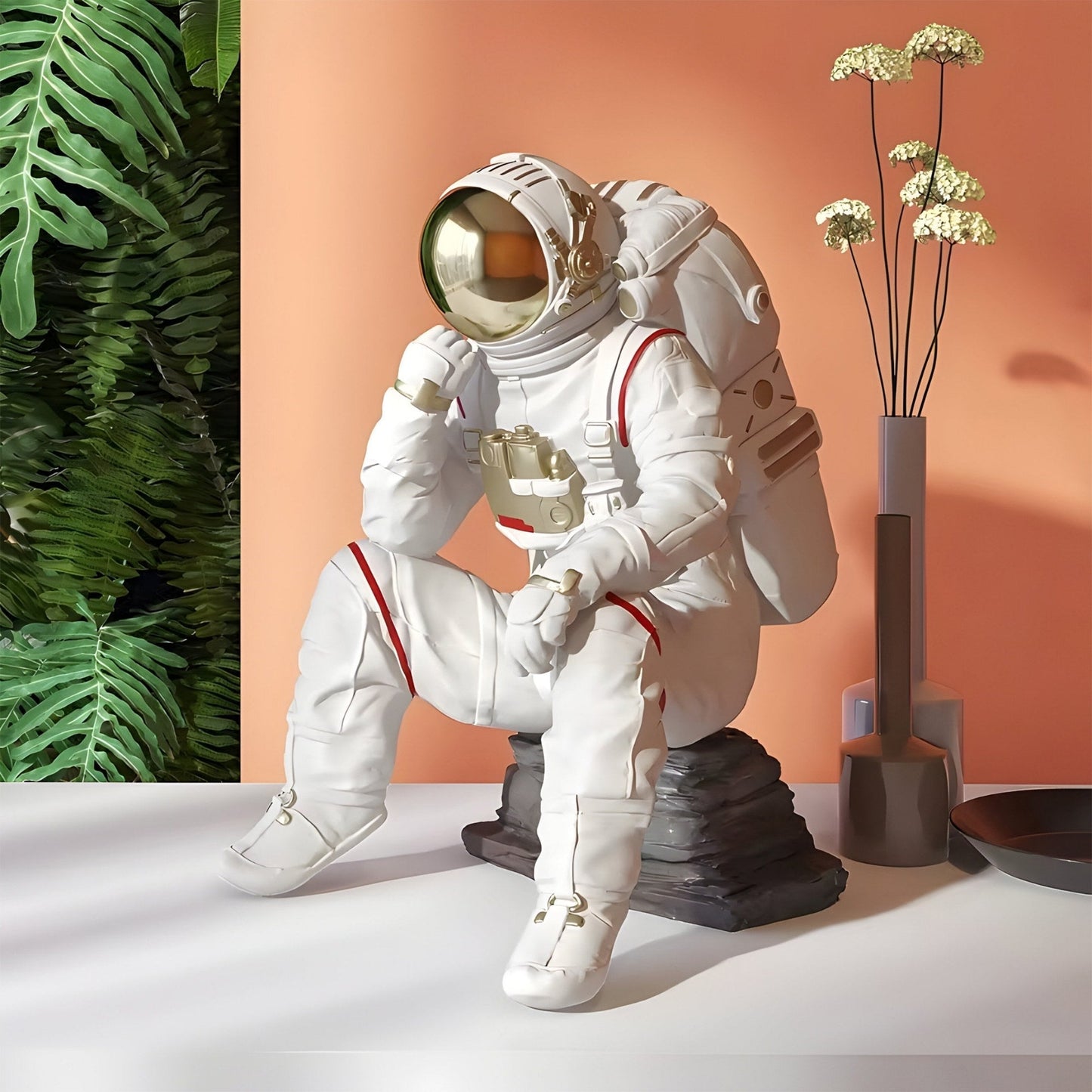 Kleine Nova Weiße Astronaut Denker Figur - 43 cm