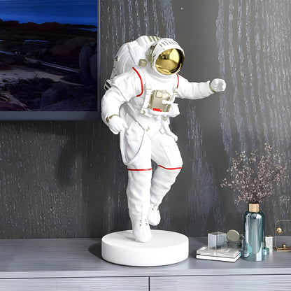 Kleine weiße Weltraum-Astronauten-Explorer-Skulptur - 63 cm
