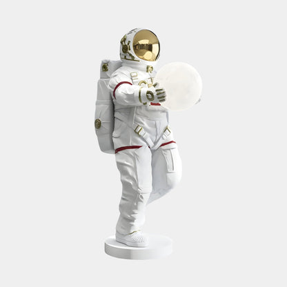 Kleine weiße Weltraum-Astronauten-Glow-Orb-Skulptur - 60 cm
